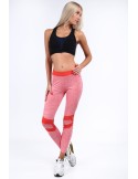 Fitted sports leggings in coral color MR13015 - Online store - Boutique